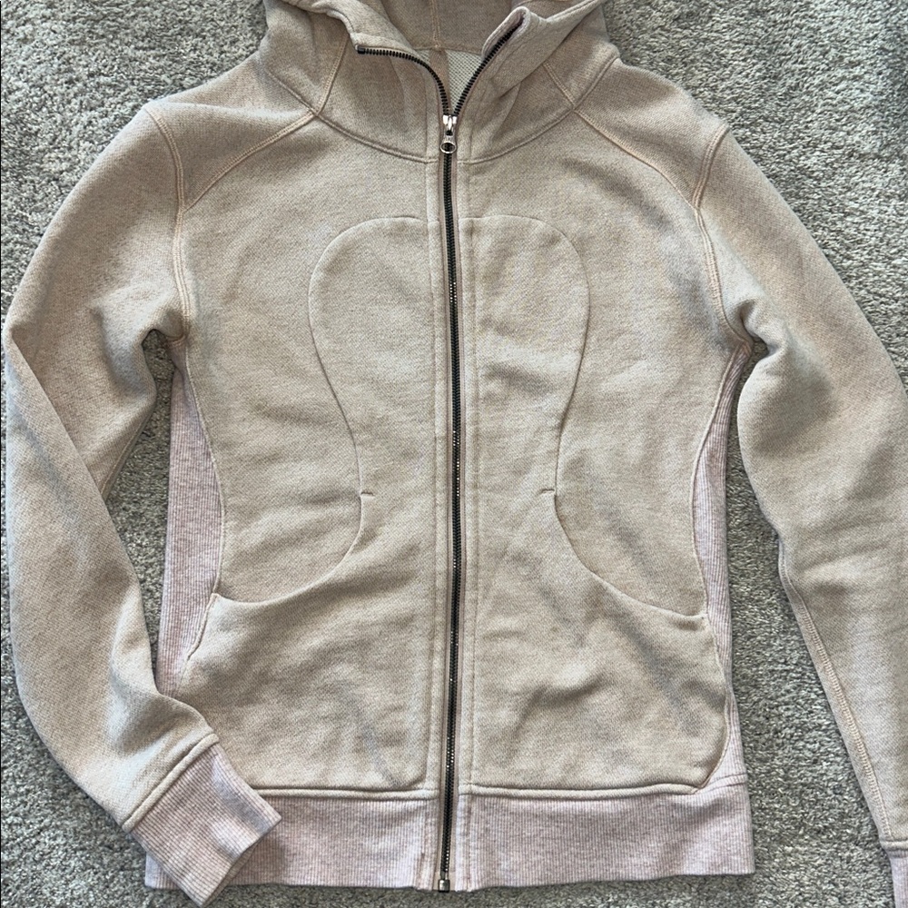Lululemon Oatmeal color Hooded Zip-Up Hoodie/Jacket - Picture 2 of 9
